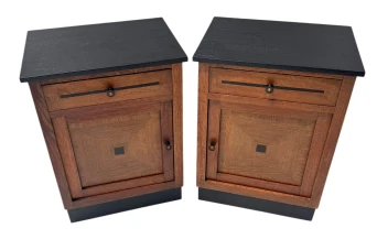 Two Art Deco Modernist Nightstands or Bedside Tables, 1920s